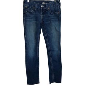 True Religion Dark Wash Straight Leg Jeans.